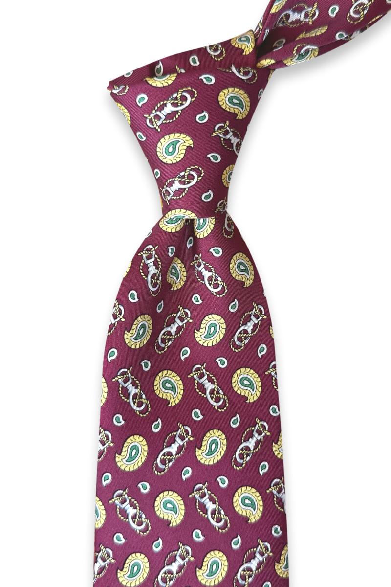 Zagasito Crvena svilena kravata s paisley motivima 0755 - Slika 2